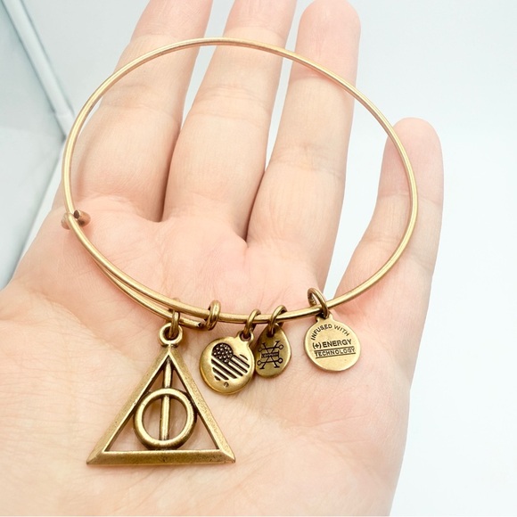 Alex and Ani Gold Harry Potter Deathly Hallows Charm Bracelet - Picture 5 of 6